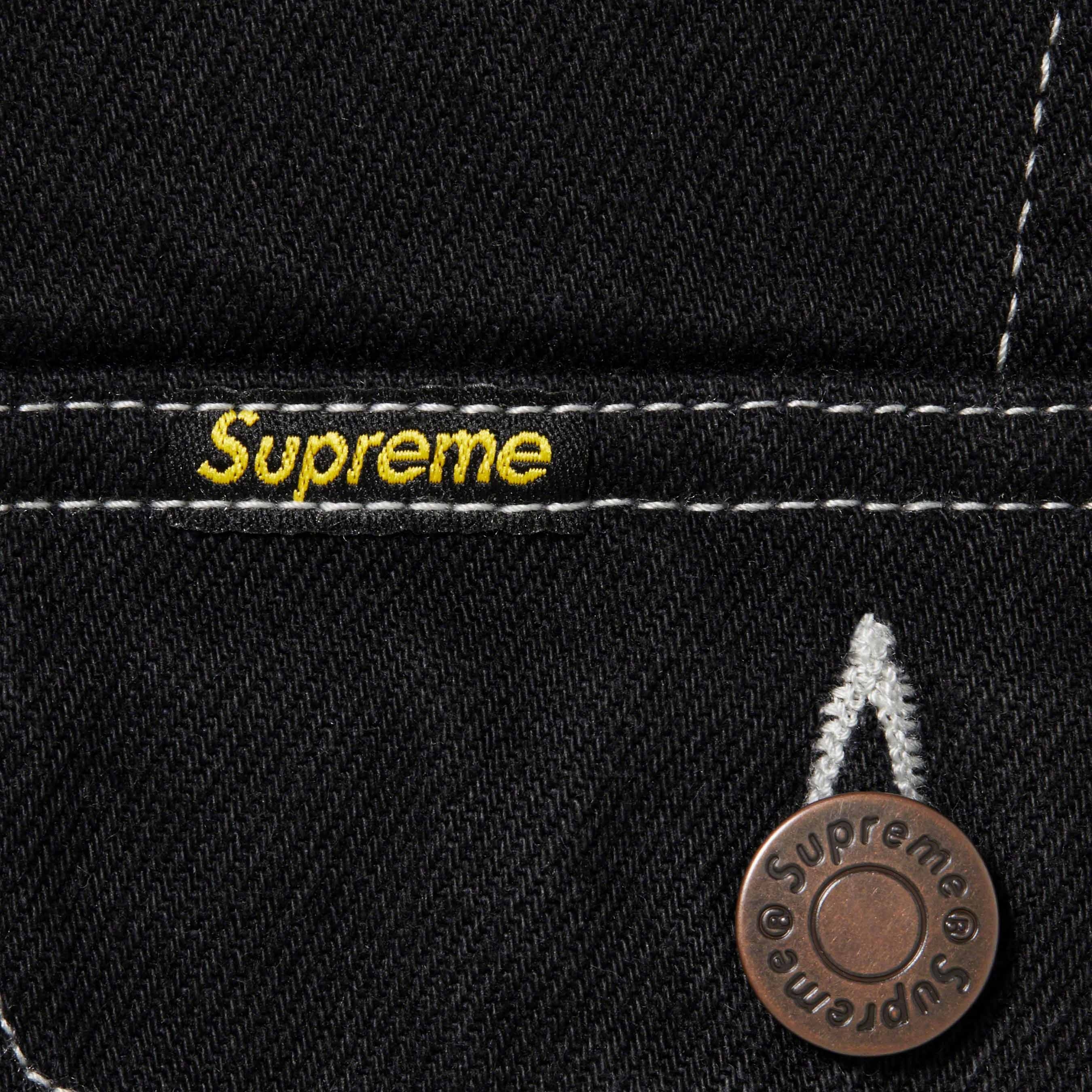 Radial Embroidered Denim Trucker Jacket view 3